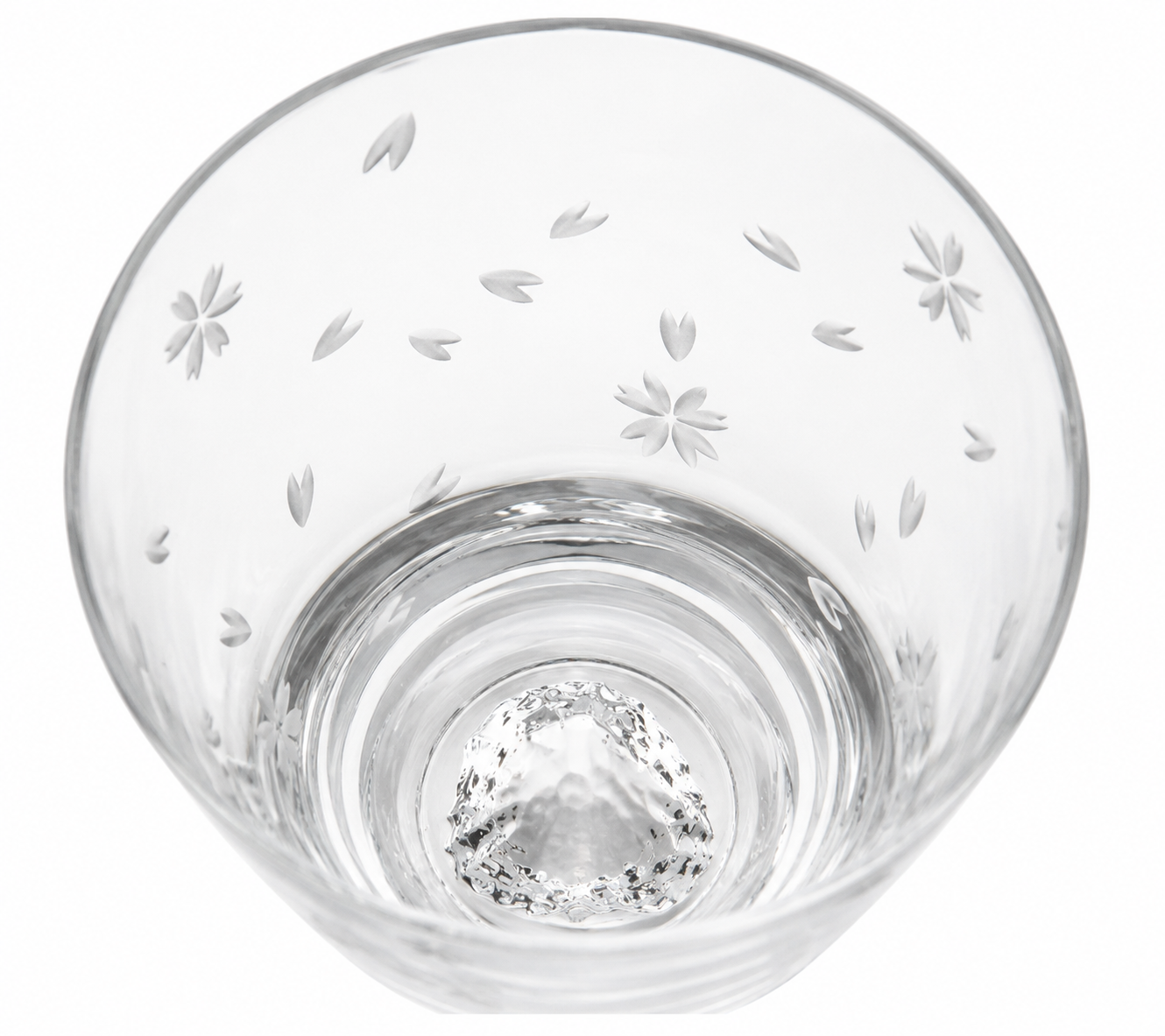 Tajima Glass Mount Fuji Sakura Kiriko Whisky Glas handgefertigt in Holz-Geschenkbox – large