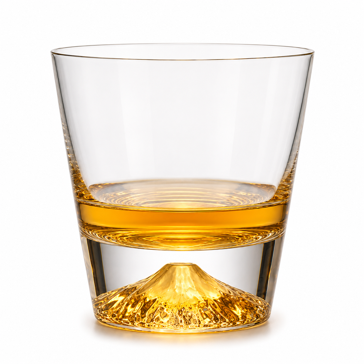 Tajima Glass Mount Fuji Edo Kiriko Whisky Glas handgefertigt in Holz-Geschenkbox - large